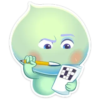 ▫️ Dessin animé, Personnage, Puzzle, Réflexion, Mots croisés, Autocollant, Intellectuel telegram sticker