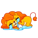 😭 lion, sad, crying, cartoon, animal, sticker telegram sticker