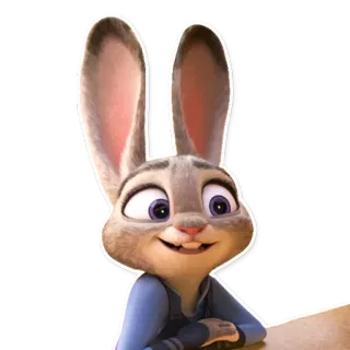 ☺️ Judy Hopps Zootopia lapin, police, dessin animé, animal, disney whatsapp sticker