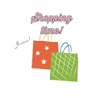 🛍 Shopping time! Compras, Bolsas, Tiempo, Rebajas, Minorista whatsapp sticker