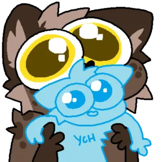 🙌 YCH 만화, 동물, 귀여운, 미술, 스티커 telegram sticker