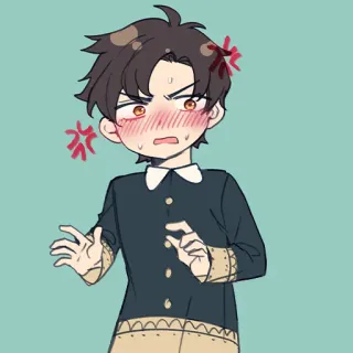 💢 Anime, Garçon, En colère, Dessin animé, Illustration, Dessin telegram sticker