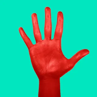✋ mão, vermelho, toca aqui, cinco, gesto, parte do corpo telegram sticker