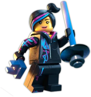 😀 Wyldstyle The Lego Movie Wyldstyle, Lego, The Lego Movie, personaggio, giocattolo, minifigure telegram sticker