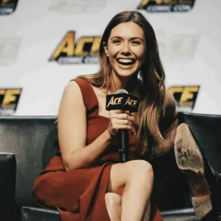 ™ ACE actress, woman, celebrity, event, smiling, microphone telegram sticker