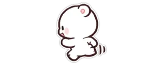 🧸 cute, bear, cartoon, animal, running, kawaii telegram sticker