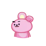 😝 Cooky Cooky, BT21, bunny, pink, cute, character telegram sticker