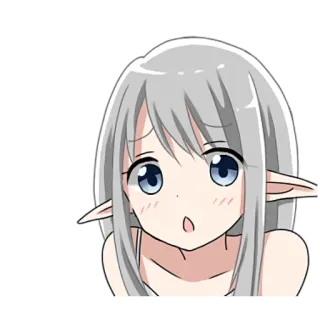 😦 アニメ, エルフ, かわいい, カワイイ, キャラクター, 女の子 telegram sticker