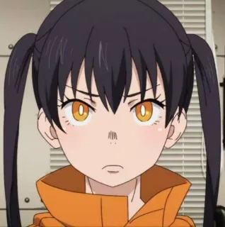 💗 Maki Oze Fire Force anime, fire fighter, fire force, maki oze, serious, woman telegram sticker