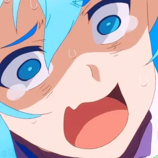 😩 アニメ, 漫画, 表情, 顔, 恐怖, リアクション, 汗, 心配 telegram sticker
