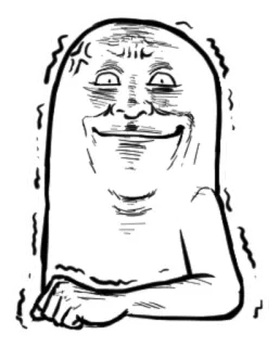 😦 มีม, น่ากลัว, ใบหน้า, แปลก, สเก็ตช์, ภาพวาด telegram sticker