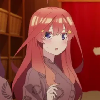 ☕️ Itsuki Nakano The Quintessential Quintuplets Anime, Garota, Bonita, Cabelo Ruivo, Waifu telegram sticker