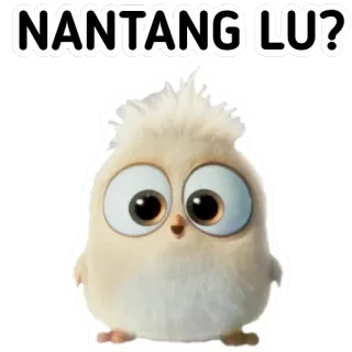 🙃 NANTANG LU? pájaro, dibujos animados, lindo, animal, gracioso telegram sticker