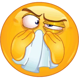 😷 krank, emoji, krankheit, erkältung, grippe, taschentuch telegram sticker