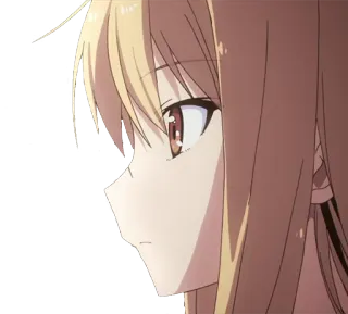 😶 Anime, Dziewczyna, Postać, Blondynka, Widok z boku telegram sticker