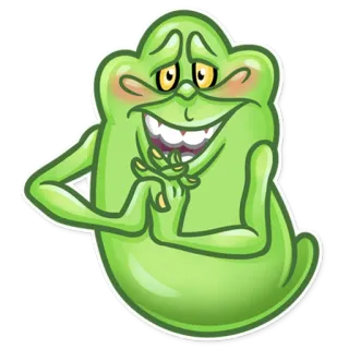 😊 Slimer Ghostbusters Slimer, Os Caça-Fantasmas, fantasma, desenho animado, personagem, filme telegram sticker