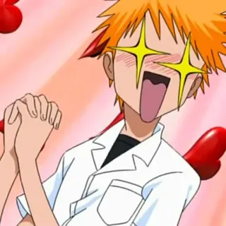 💈 Ichigo Kurosaki Bleach Anime, Bleach, Ichigo, Lustig, Aufgeregt, Cartoon whatsapp sticker