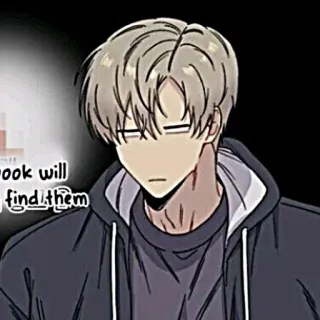 🧸 ook will find them мужчина, аниме, мультфильм, толстовка, портрет telegram sticker