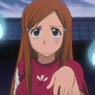 😕 Orihime Inoue Bleach anime, Bleach, Orihime Inoue, cartoon, character, Japanese animation telegram sticker