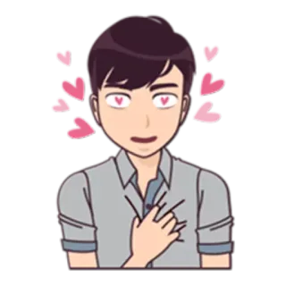 😍 liebe, herzen, cartoon, anime, süß, romantisch, liebevoll whatsapp sticker