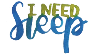 🥳 I NEED Sleep Schlaf, müde, Schlaf nötig, erschöpft, Ruhe, Entspannung, Aquarell whatsapp sticker