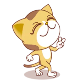 ✌️ Katze, Friedenszeichen, Tier, Aufkleber, Cartoon, laufend telegram sticker