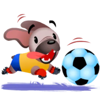 ⚽ cachorro, futebol, desenho animado, animal, bola, jogar telegram sticker