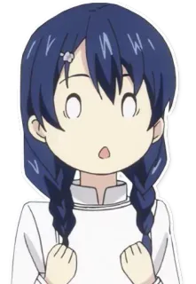 😮 animé, surpris, choqué, mignon, dessin animé, fille, expression, exclamation whatsapp sticker