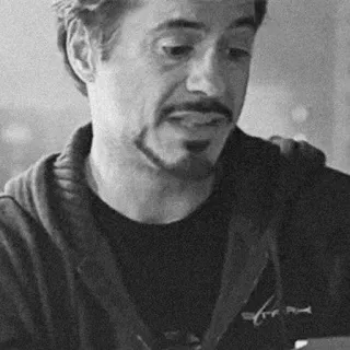 🔩 Tony Stark homme, portrait, personnage de film, iron man, marvel telegram sticker