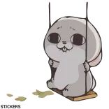 🙁 동물, 쥐, 귀여운, 그네, 만화 telegram sticker