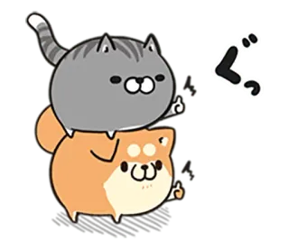 🐶 ぐ Katze, Hund, Stinkefinger, Tier, süß, Stapel telegram sticker