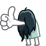 👍 幽霊, いいね, 不気味, ホラー, サマラ whatsapp sticker