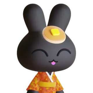 🏮 conejo, panqueque, lindo, kawaii, dibujos animados, animal telegram sticker
