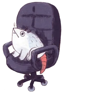 🪑 szczur, krzesło biurowe, zwierzę, kreskówka, gryzoń telegram sticker