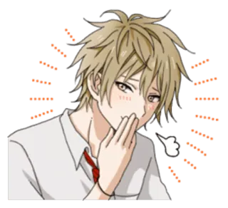 😂 Anime, Đỏ mặt, Dễ thương, Ngượng ngùng, Con trai, Đồng phục học sinh telegram sticker