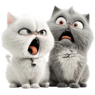 😤 kot, zły, przerażony, kreskówka, zwierzę, śmieszne, mem telegram sticker