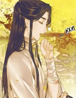 😕 KXM 男人, 长发, 亚洲人, 中国人, 卡通, 艺术 telegram sticker