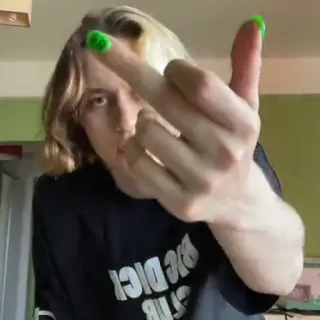 🖕 środkowy palec, obraźliwy gest, niegrzeczny, gest, osoba telegram sticker