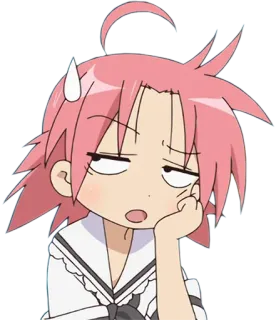 😓 Anime, Manga, Chica, aburrida, perezosa, cansada whatsapp sticker