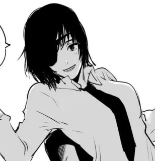 🌟 Himeno Chainsaw Man anime, manga, eyepatch, woman, chainsaw man telegram sticker