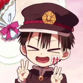 🕊 Hanako-kun Toilet-bound Hanako-kun 封 anime, manga, hanako, peace sign, cute, kawaii, sealing telegram sticker