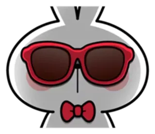 😎 rabbit, cartoon, character, sunglasses, bow tie, cool, stylish telegram sticker