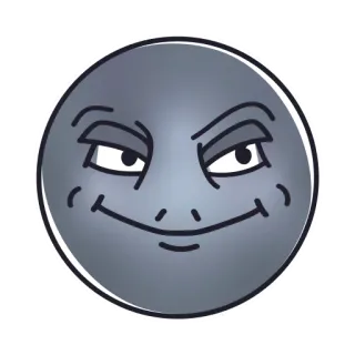 🌚 스마일리, 이모티콘, 능글, 얼굴, 만화, 사악한 telegram sticker