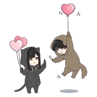 🌟 anime, cartoon, cute, animals, balloons, love telegram sticker