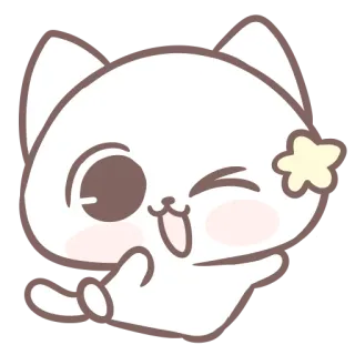 😉 gato, fofo, kawaii, adesivo, piscadela, desenho animado telegram sticker