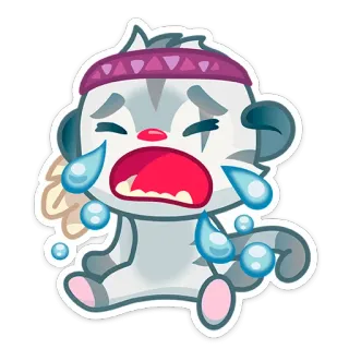 😭 menangis, sedih, emosional, air mata, kartun, karakter, binatang telegram sticker