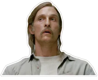 😧 Matthew McConaughey актер, знаменитость, усы, мужчина, портрет telegram sticker