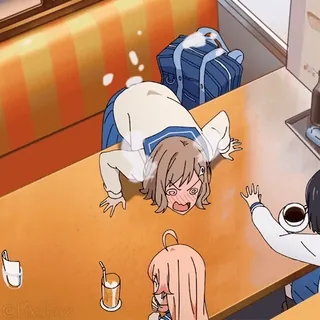 🤬 Anime, Garota, Uniforme Escolar, Mesa, Engraçado, Desenho Animado telegram sticker