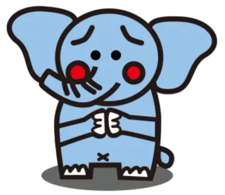 😟 Elefant, Cartoon, Niedlich, Tier, Illustration telegram sticker