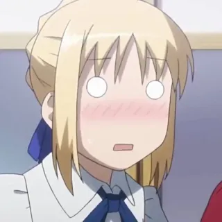 💙 Saber Fate/stay night anime, dibujos animados, Saber, Fate/stay night, impactado, avergonzado telegram sticker